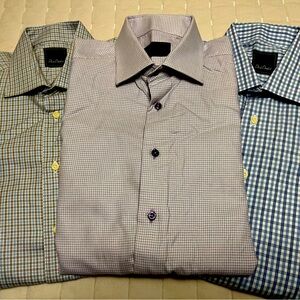 Lot of 3 David Donahue Dress Shirts. 16 1/2x33-34. Excellent Condition.